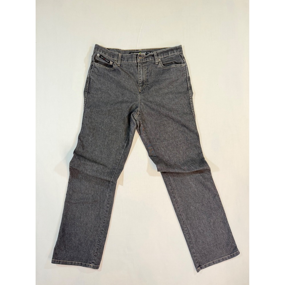 DKNY Jeans Womens 8L Dark Gray Straight Leg Denim Y2K Mid Rise Pants